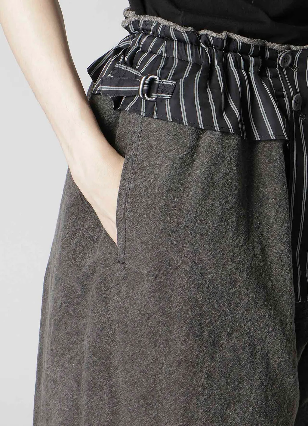 Silk Linen Pocket Detail Padded Pants