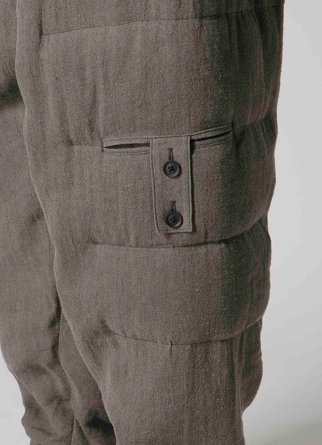 Silk Linen Knee Tab Padded Pants