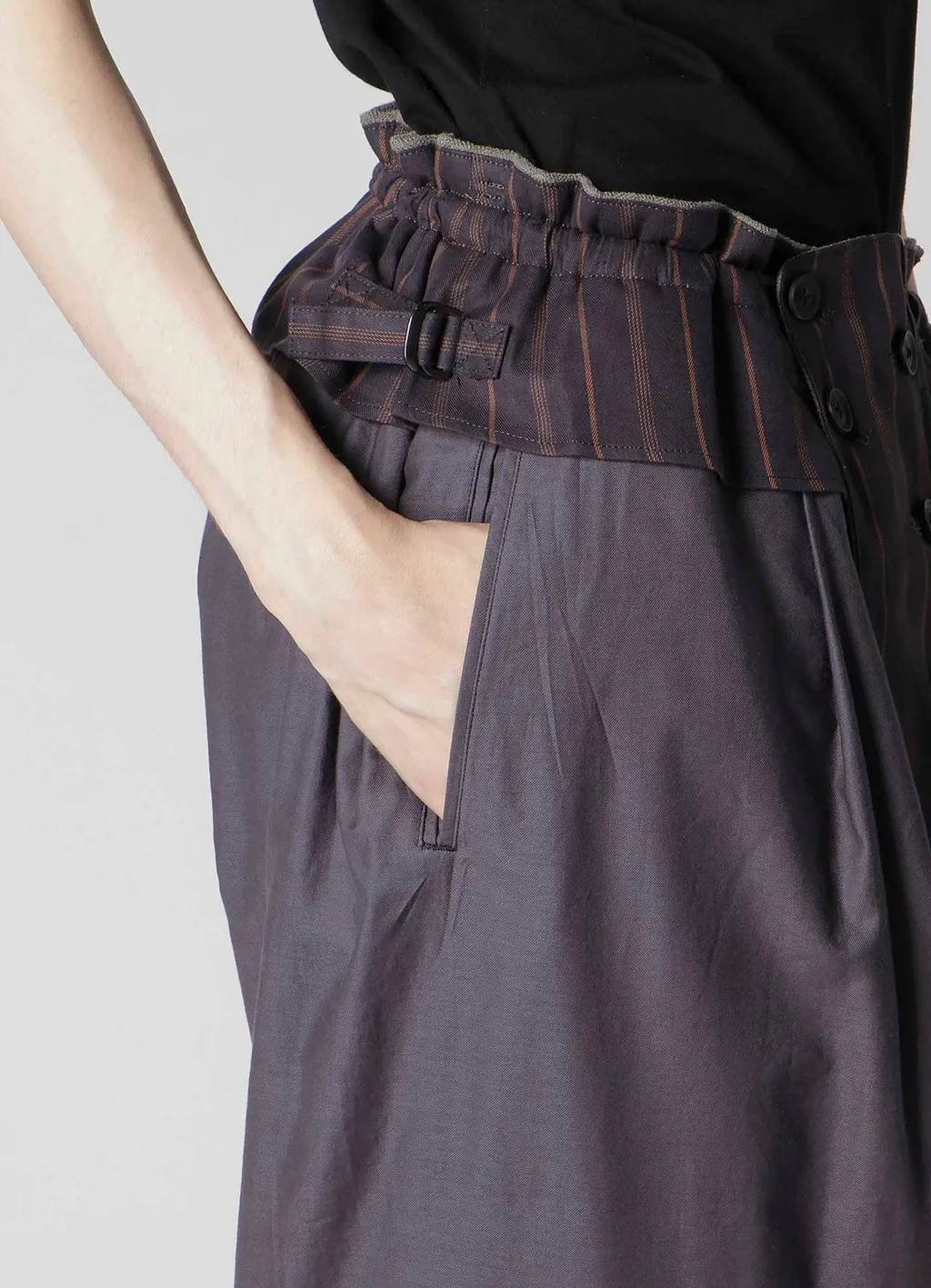 Silk Linen Knee Tab Padded Pants