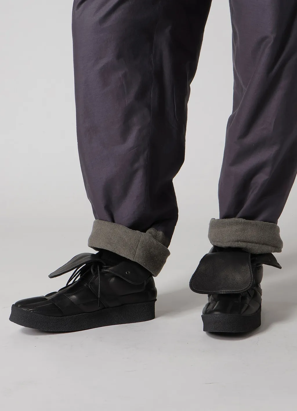 Silk Linen Knee Tab Padded Pants