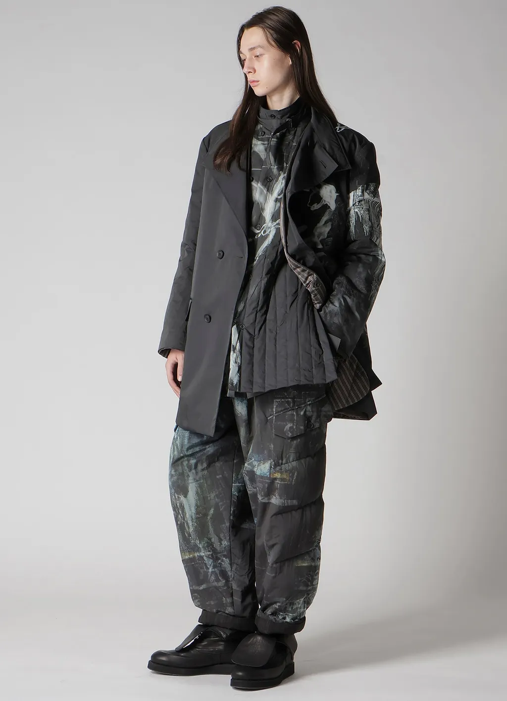 Diagonal Fpadded Printed Pants