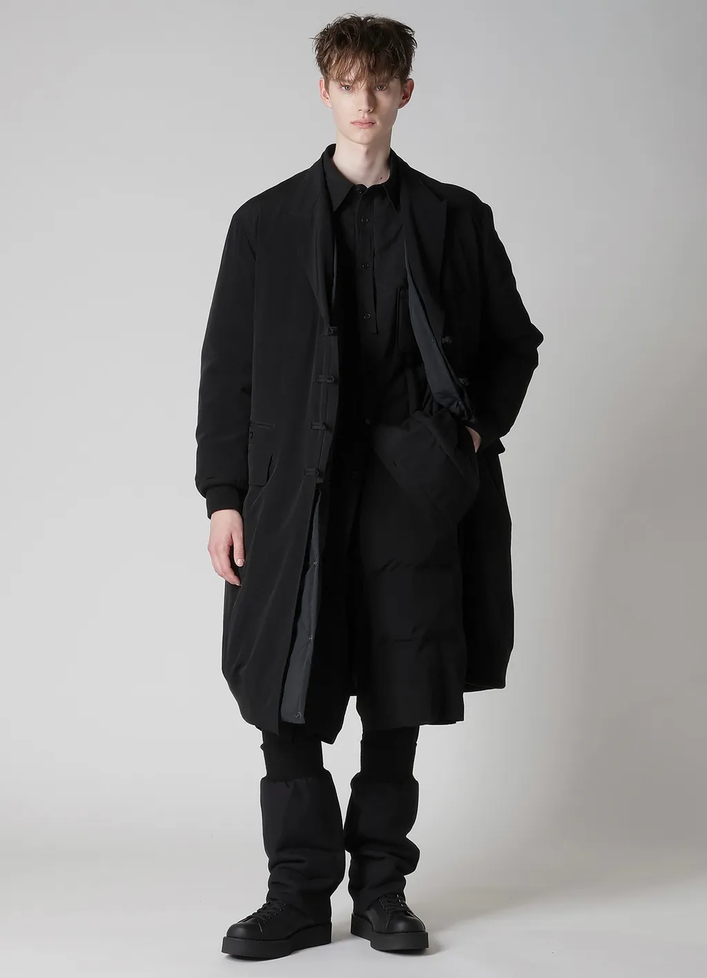 Ta Tuxedo Rib Combination Peaked Jacket