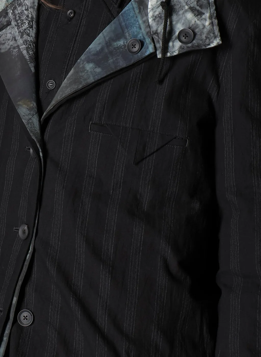 Diagonal Padded Printed Hood Jacket