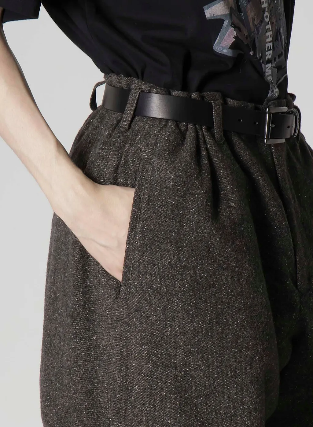 Silk Nep Tweed Side Pocket Pants With Liner