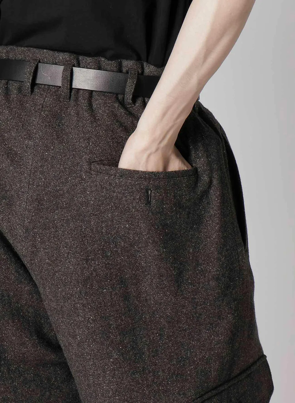 Silk Nep Tweed Side Pocket Pants With Liner