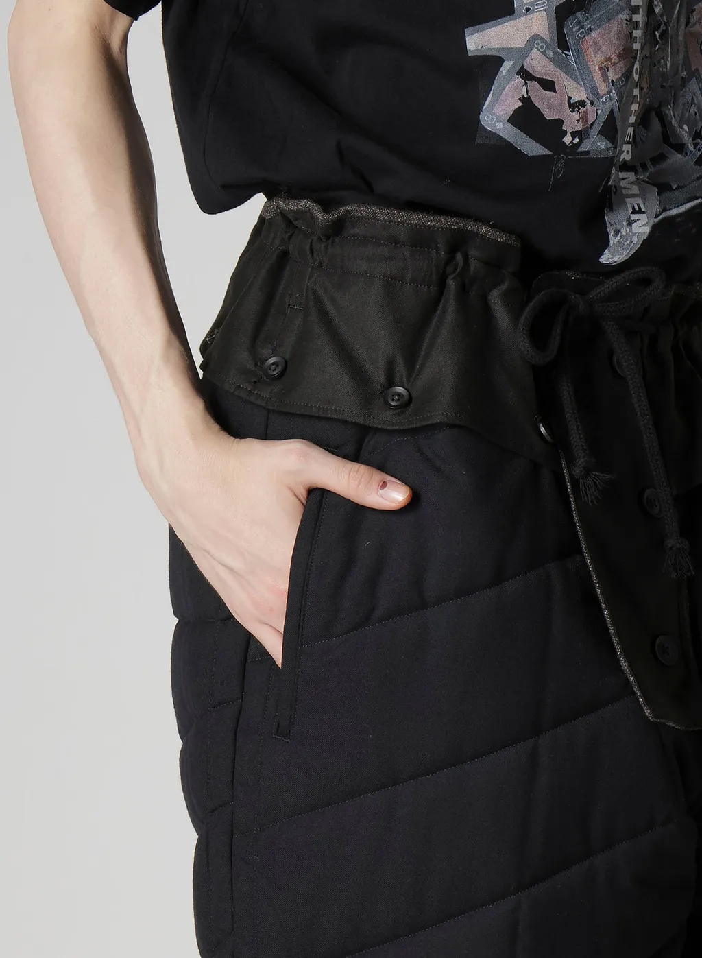 Silk Nep Tweed Side Pocket Pants With Liner