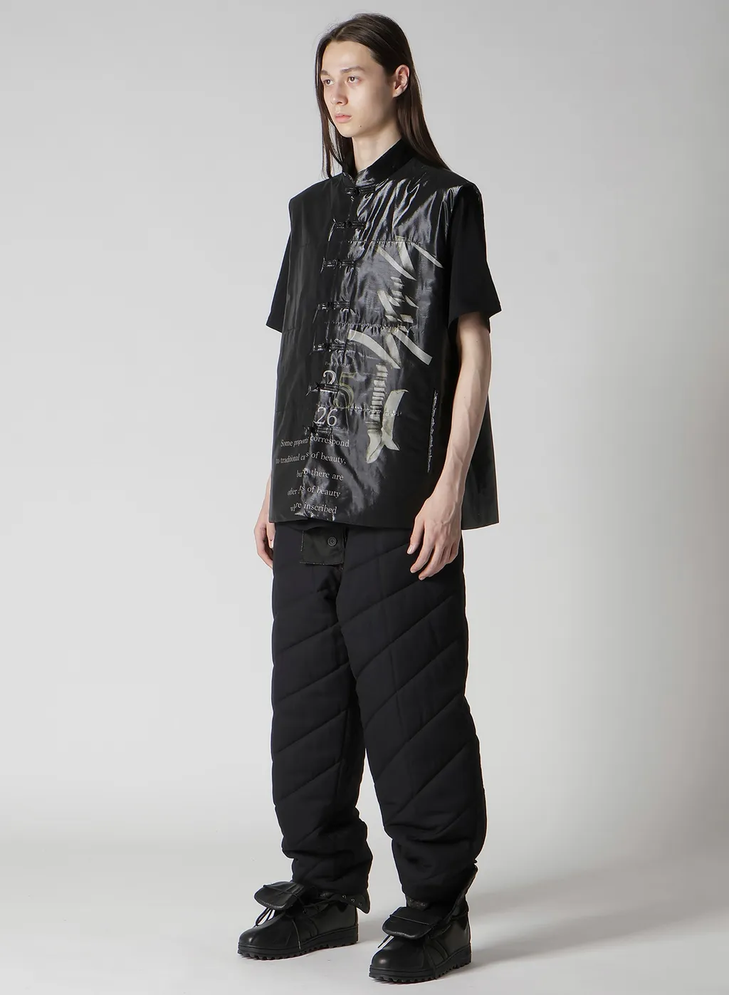 Paper Logo Printed Chinese Collar Vest