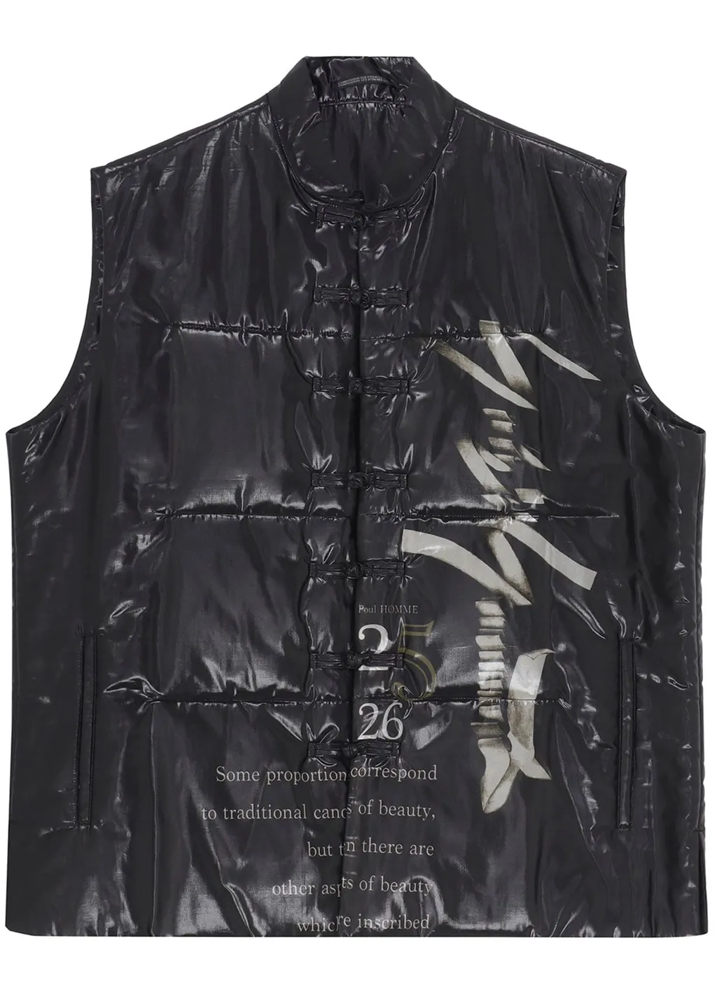 Paper Logo Printed Chinese Collar Vest