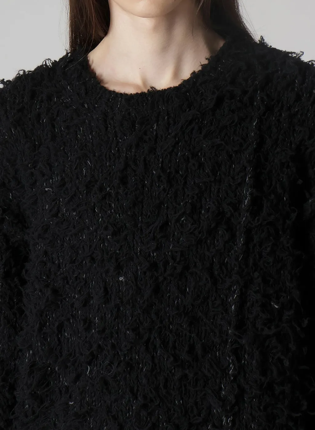 3G1P Brushed Plain Stitch Round Neck Po