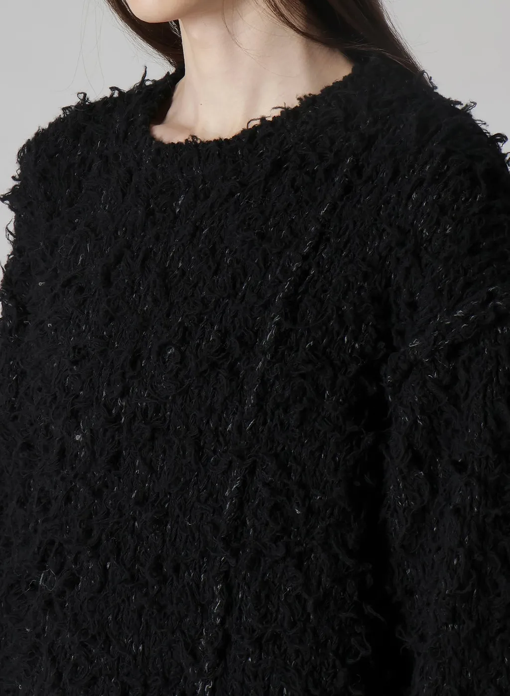 3G1P Brushed Plain Stitch Round Neck Po