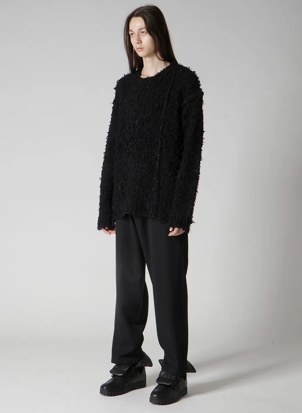 3G1P Brushed Plain Stitch Round Neck Po