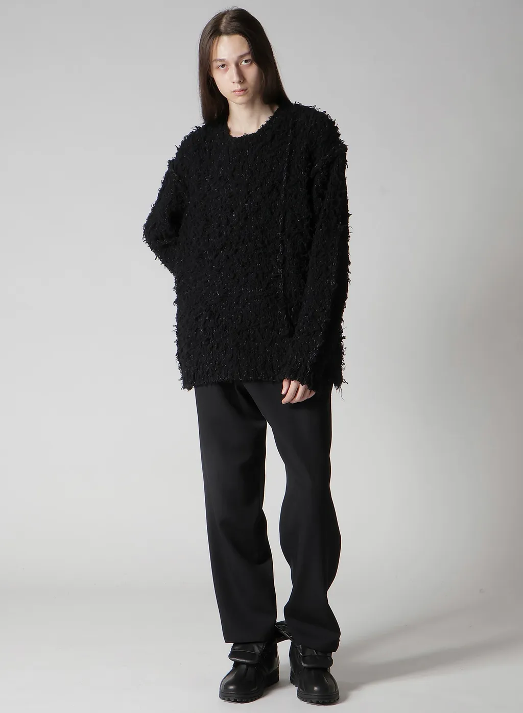 3G1P Brushed Plain Stitch Round Neck Po