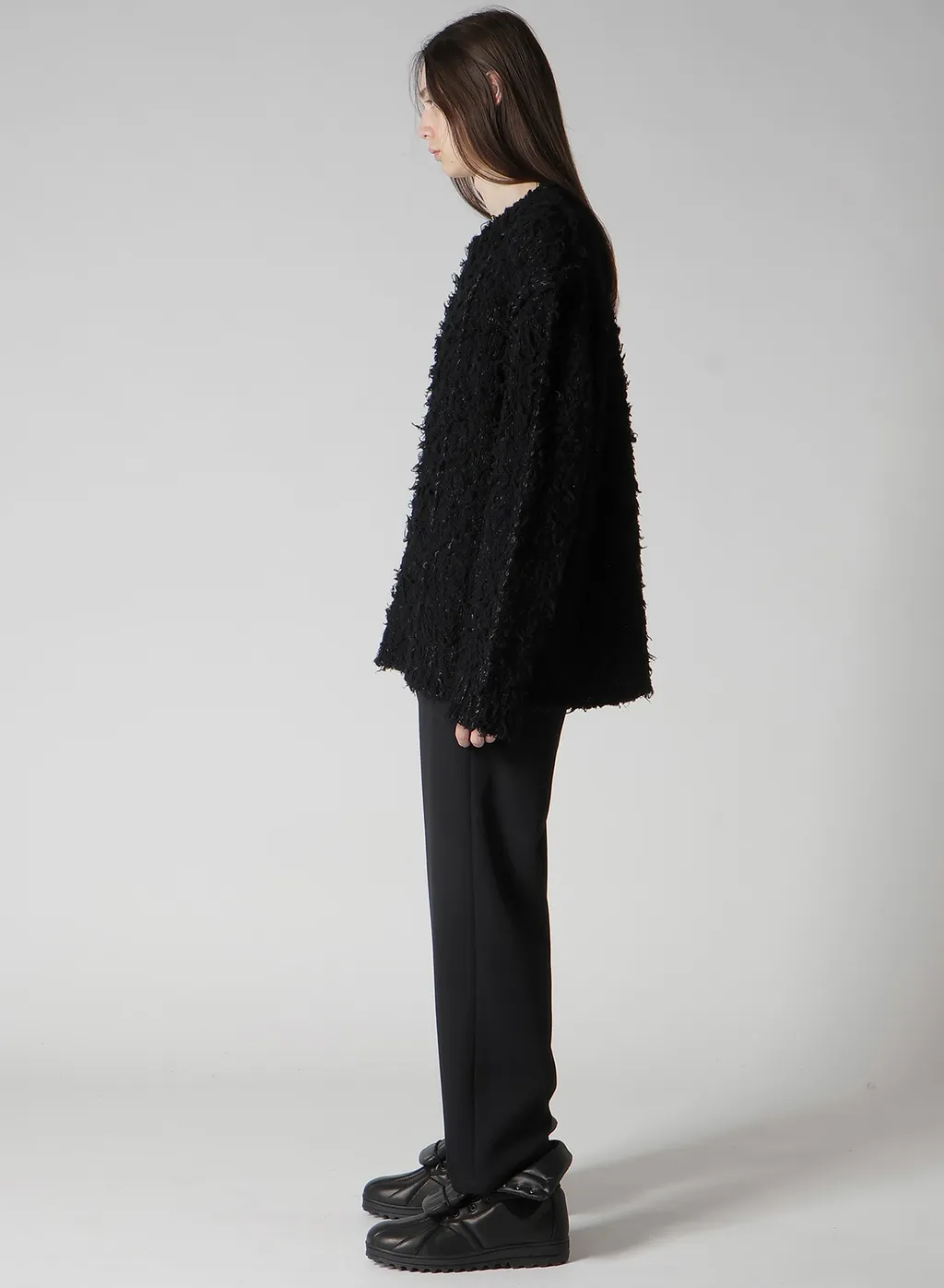 3G1P Brushed Plain Stitch Round Neck Po