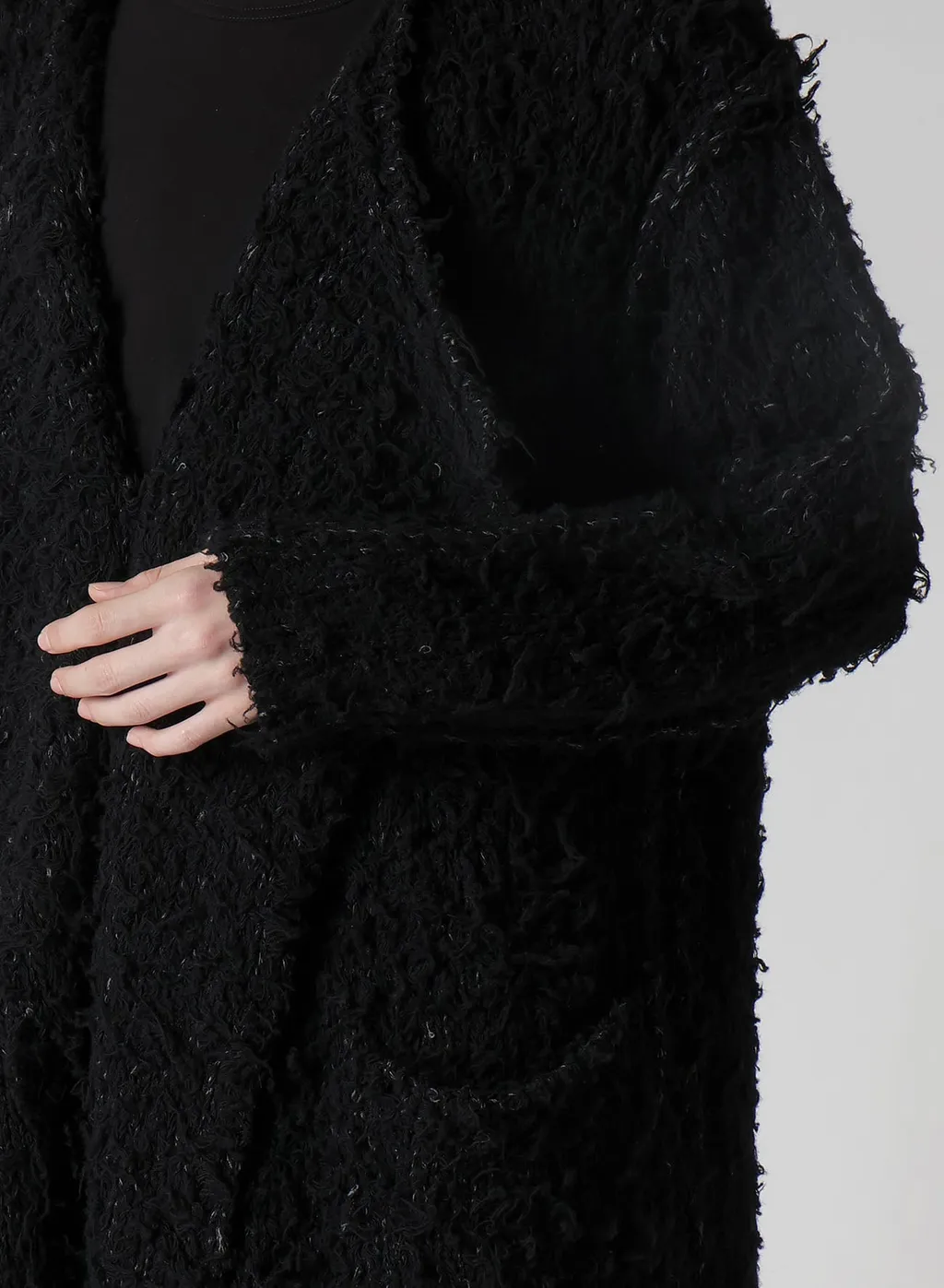 3G1P Brushed Plain Stitch Long Cardigan