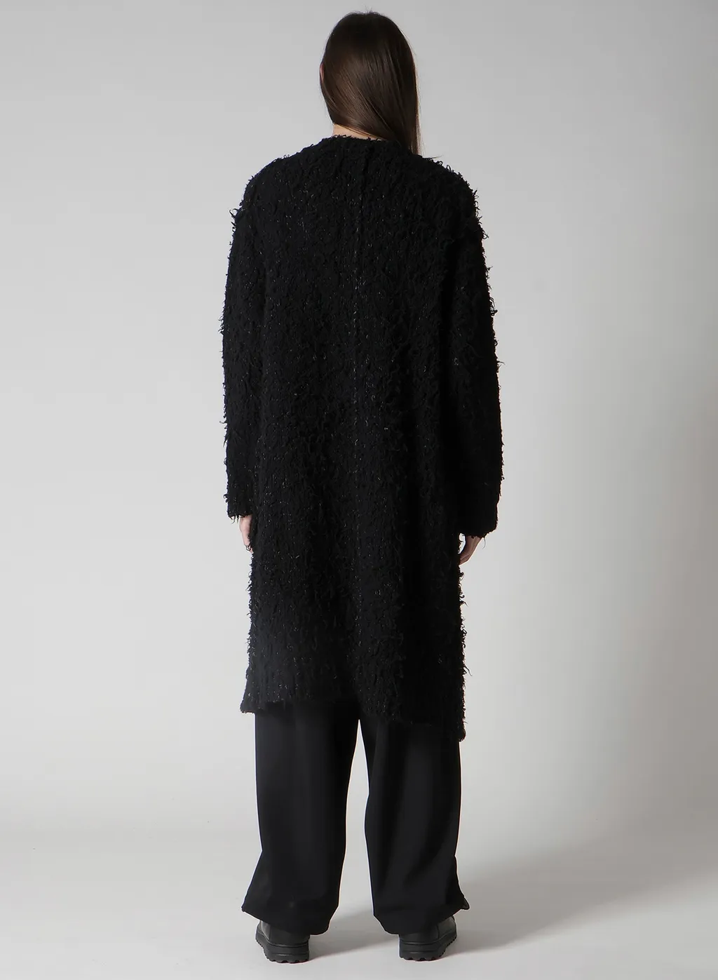 3G1P Brushed Plain Stitch Long Cardigan