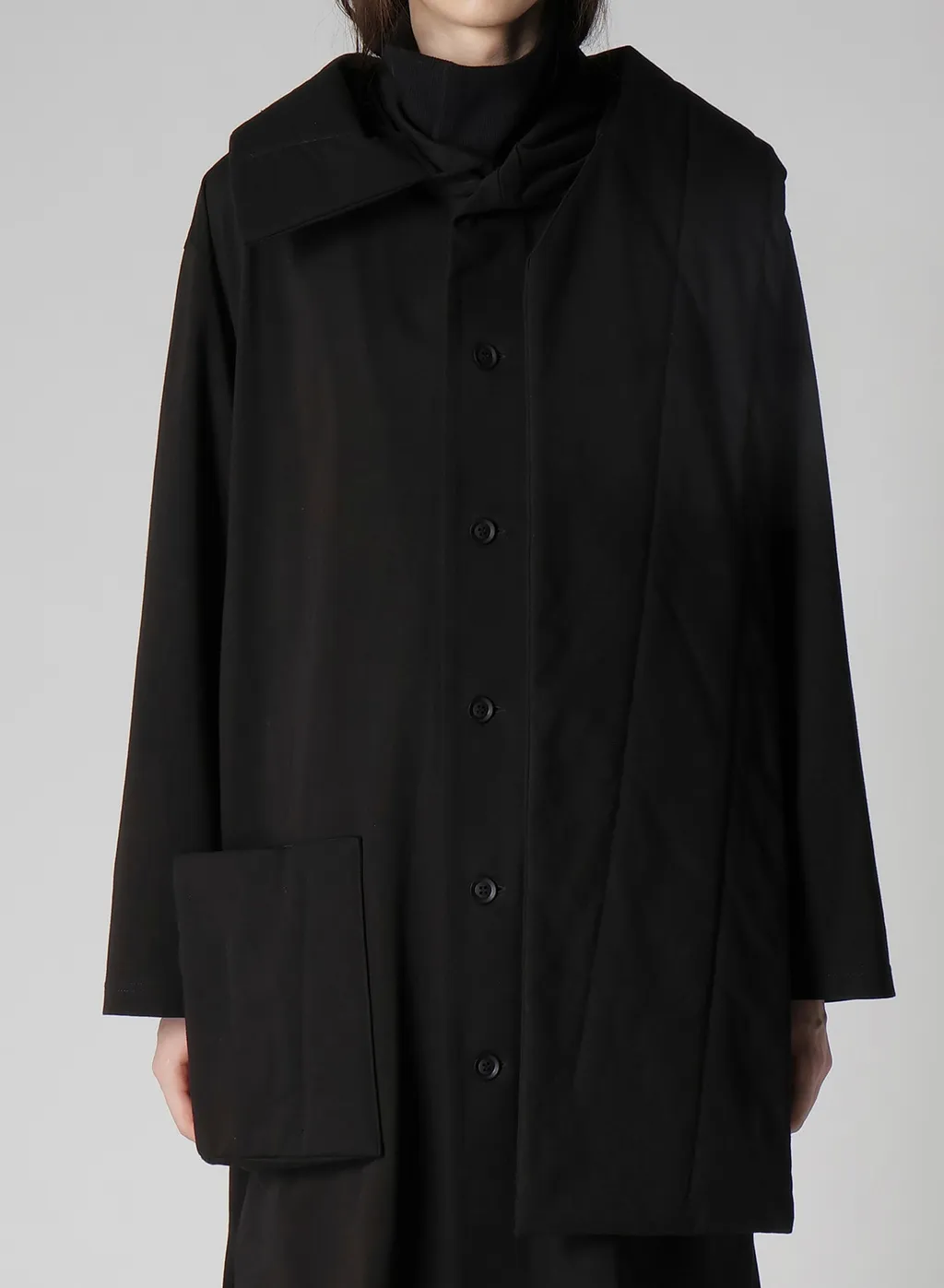 30/-High D Cotton Jersey Padded Long Coat