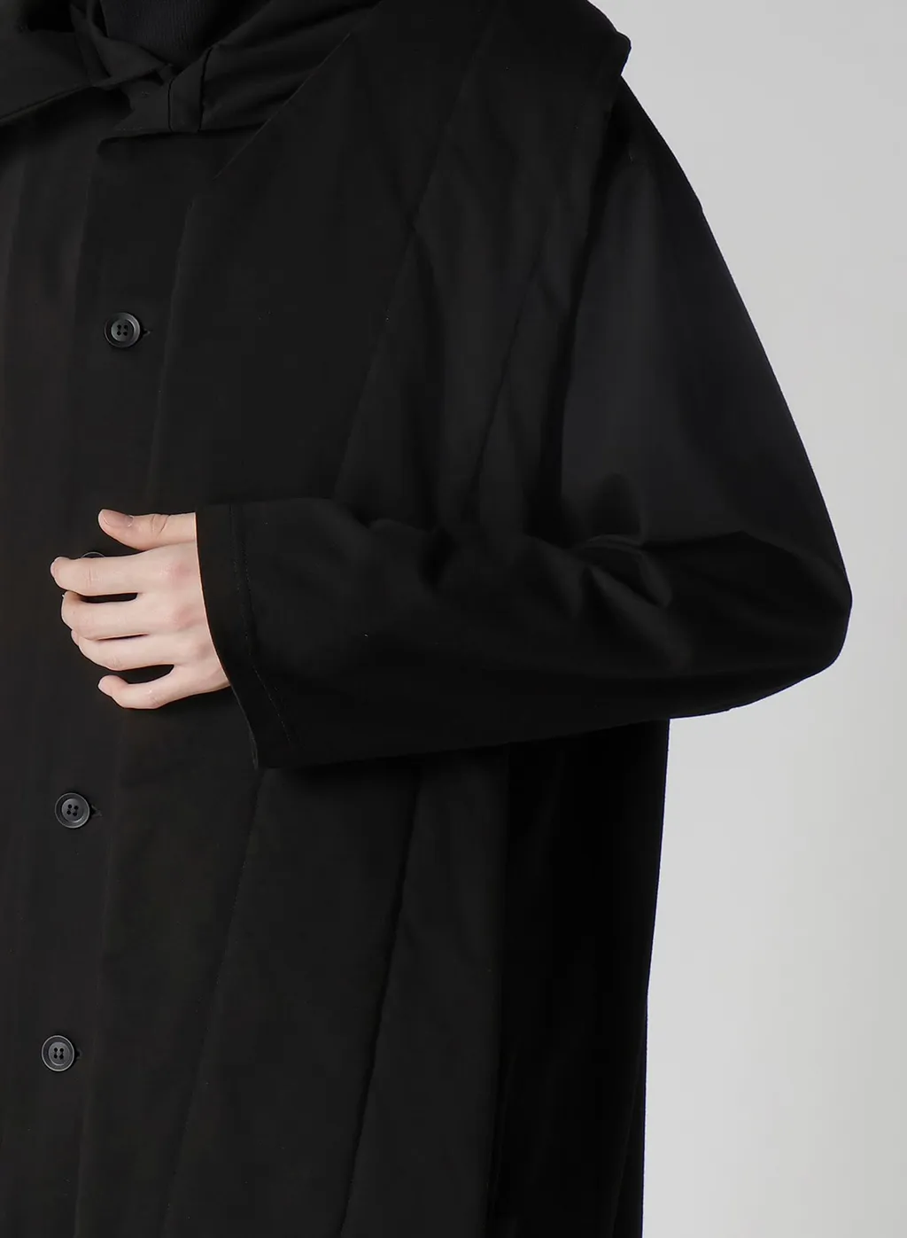 30/-High D Cotton Jersey Padded Long Coat