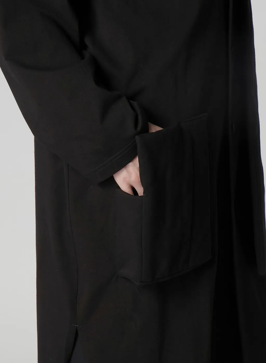 30/-High D Cotton Jersey Padded Long Coat
