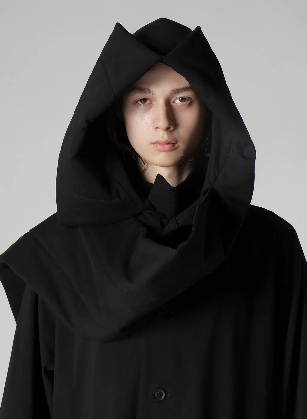 30/-High D Cotton Jersey Padded Long Coat