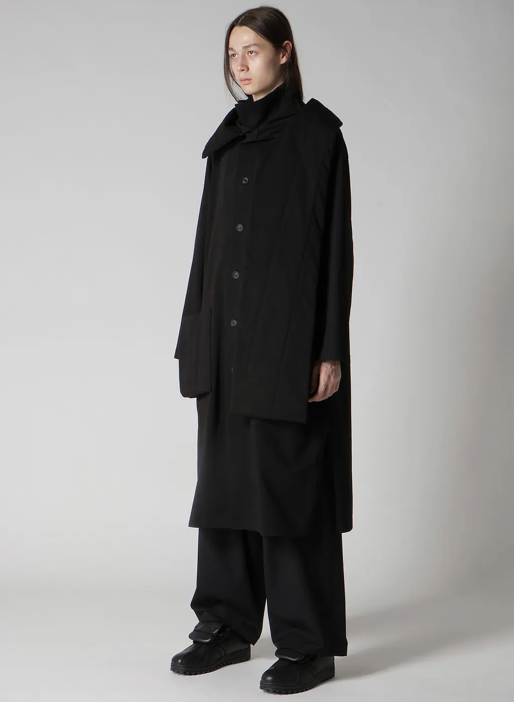 30/-High D Cotton Jersey Padded Long Coat