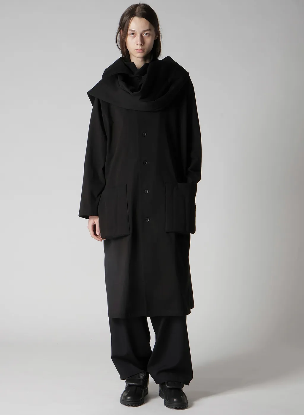 30/-High D Cotton Jersey Padded Long Coat