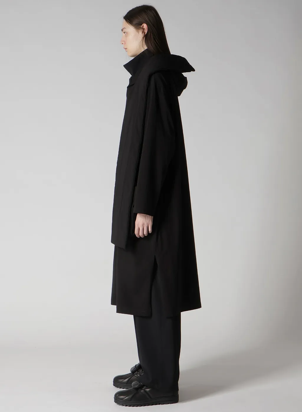 30/-High D Cotton Jersey Padded Long Coat