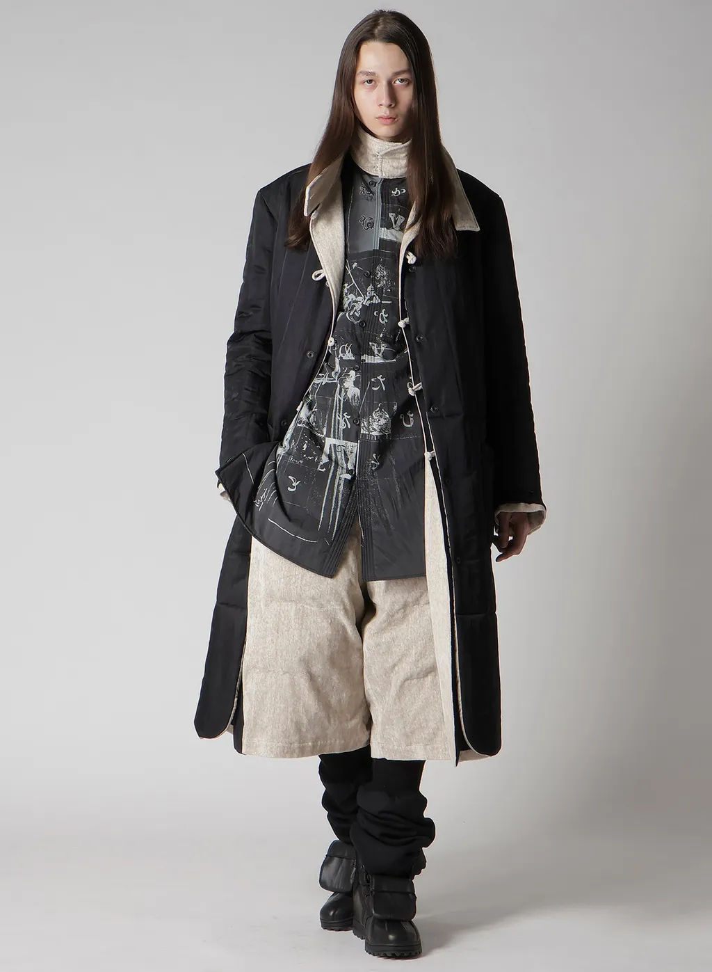 Linen Velvet Stand Collar Jacket With Liner