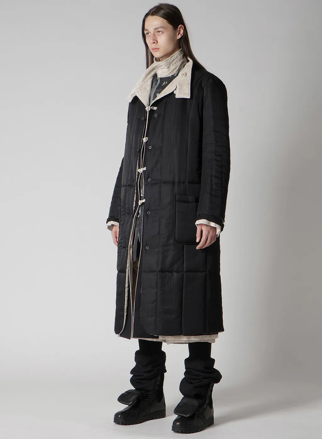 Linen Velvet Stand Collar Jacket With Liner