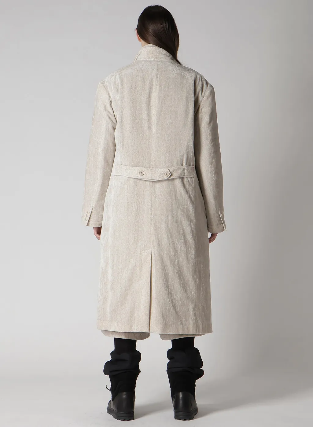 Linen Velvet Stand Collar Jacket With Liner