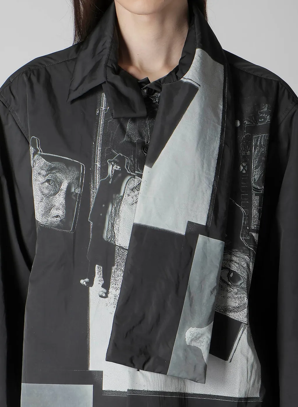Stole Detail Printed Padded Blouse