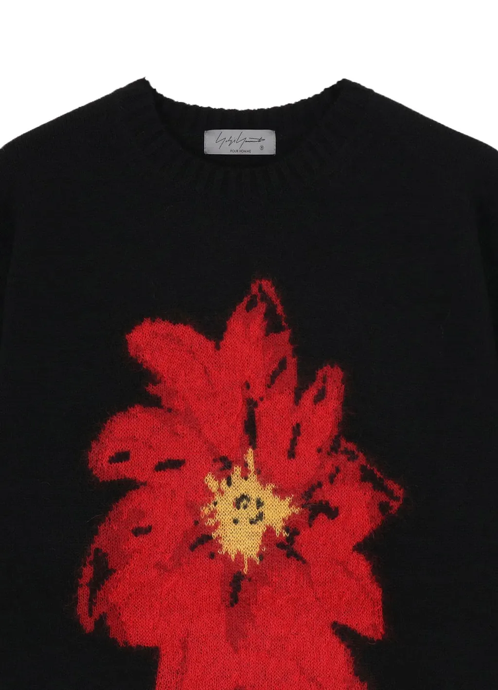 Flower Designed Crew Neck Knit