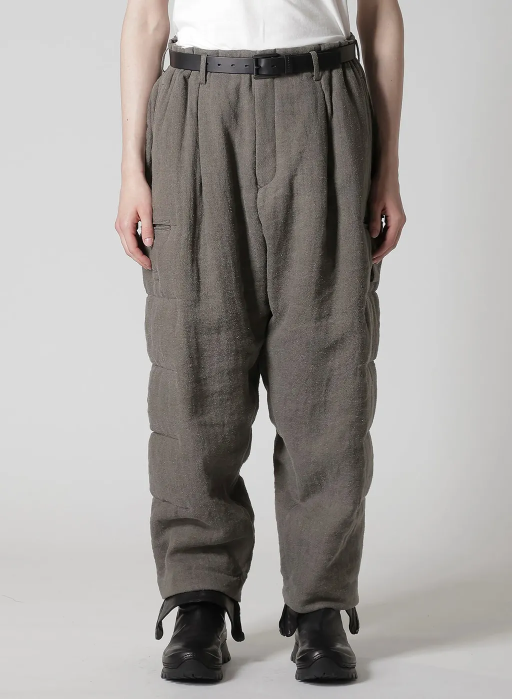 Silk Linen Inked Knee Tab Padded Pants