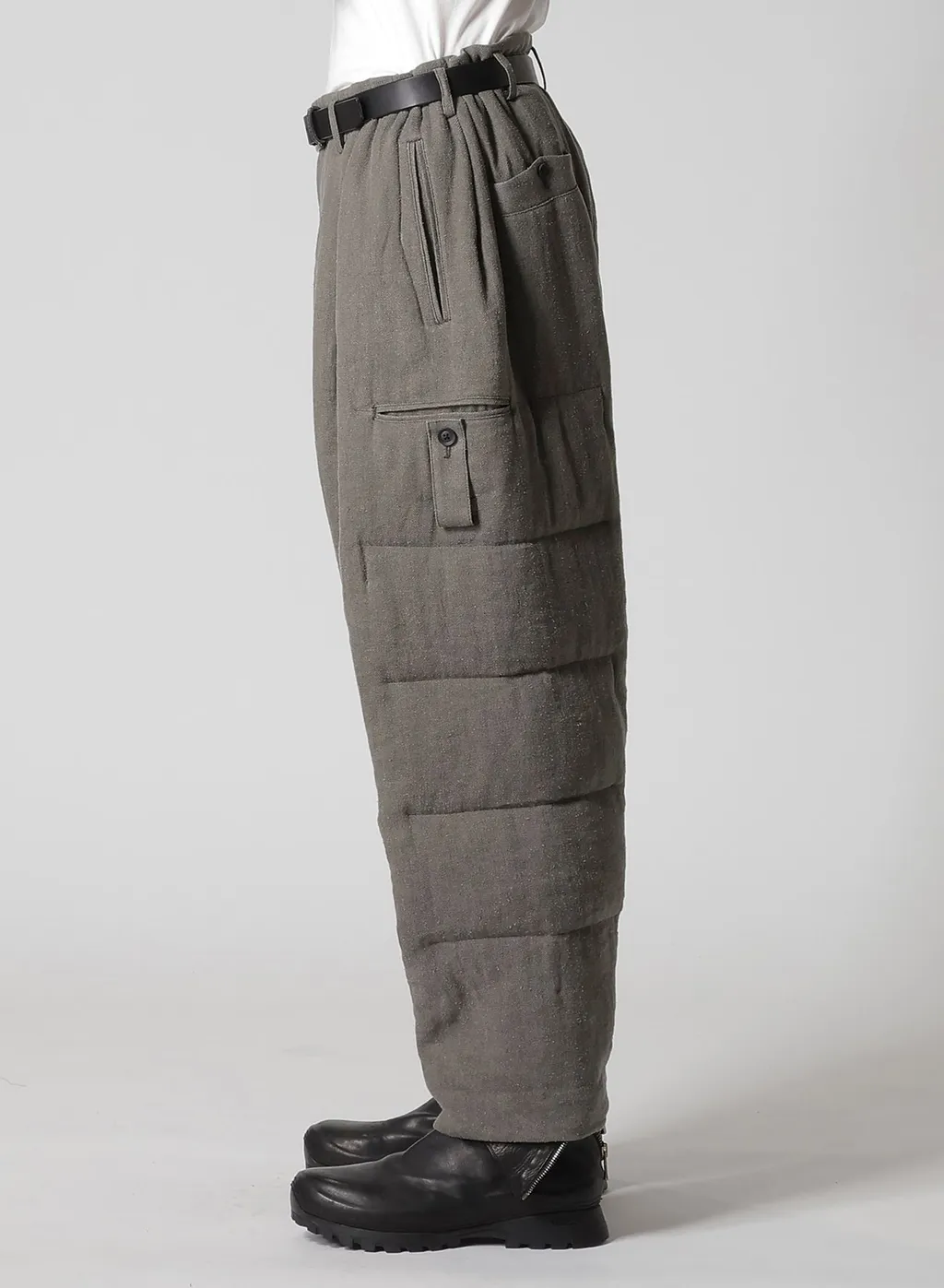 Silk Linen Inked Knee Tab Padded Pants