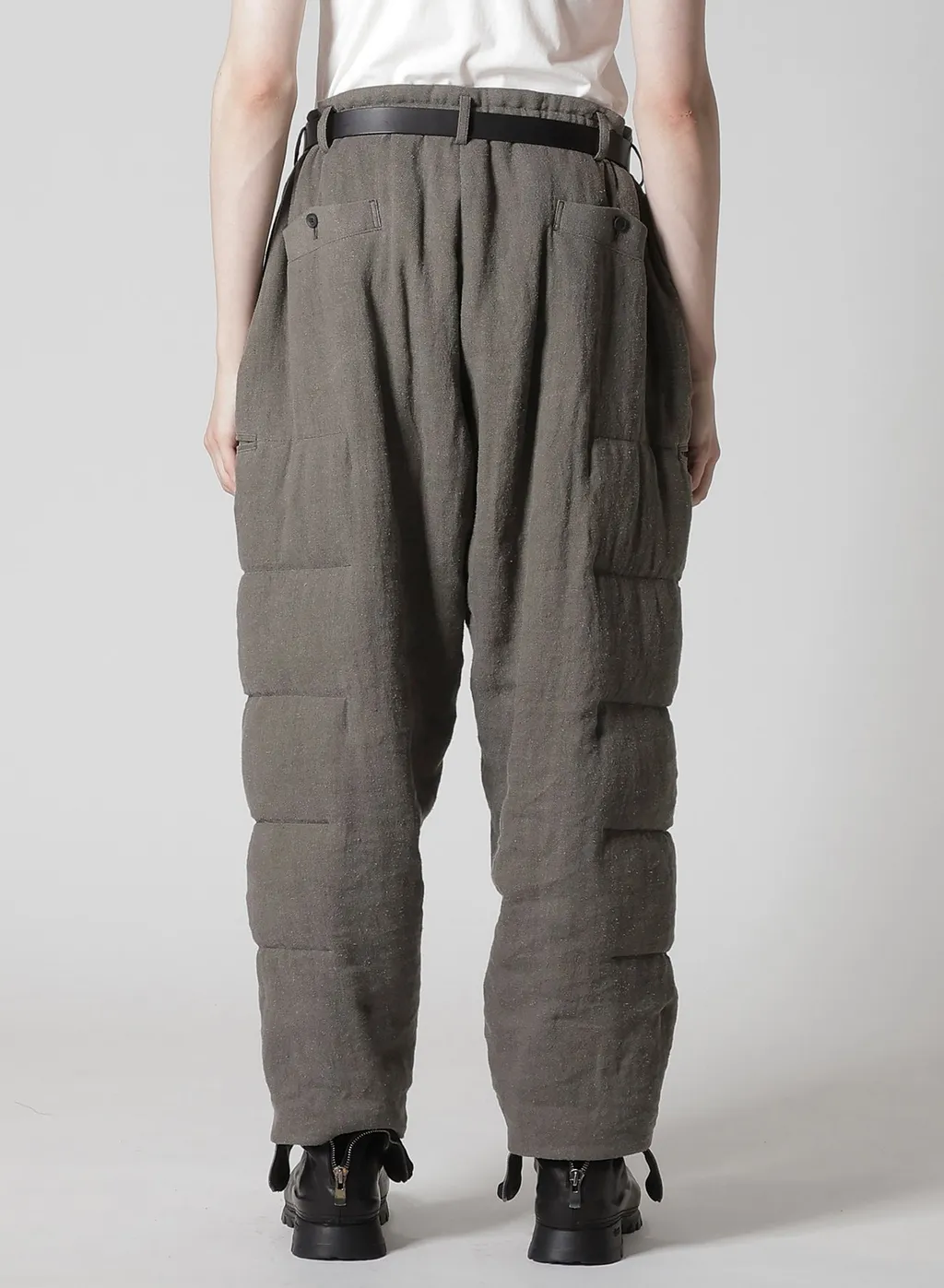 Silk Linen Inked Knee Tab Padded Pants