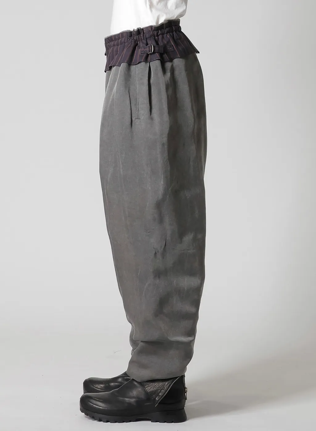 Silk Linen Inked Knee Tab Padded Pants
