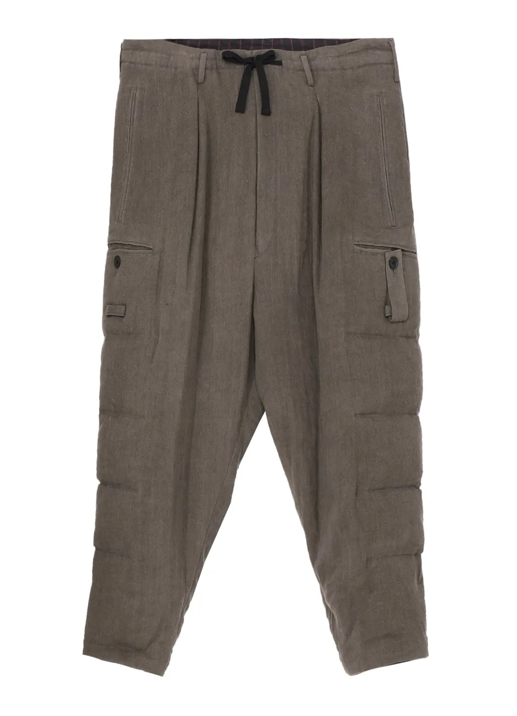 Silk Linen Inked Knee Tab Padded Pants