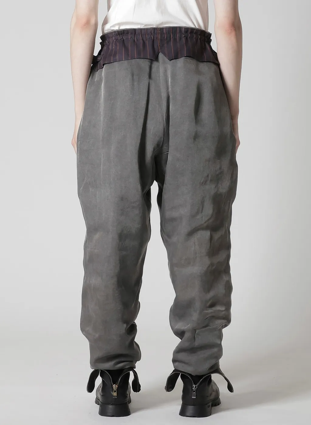 Silk Linen Inked Knee Tab Padded Pants