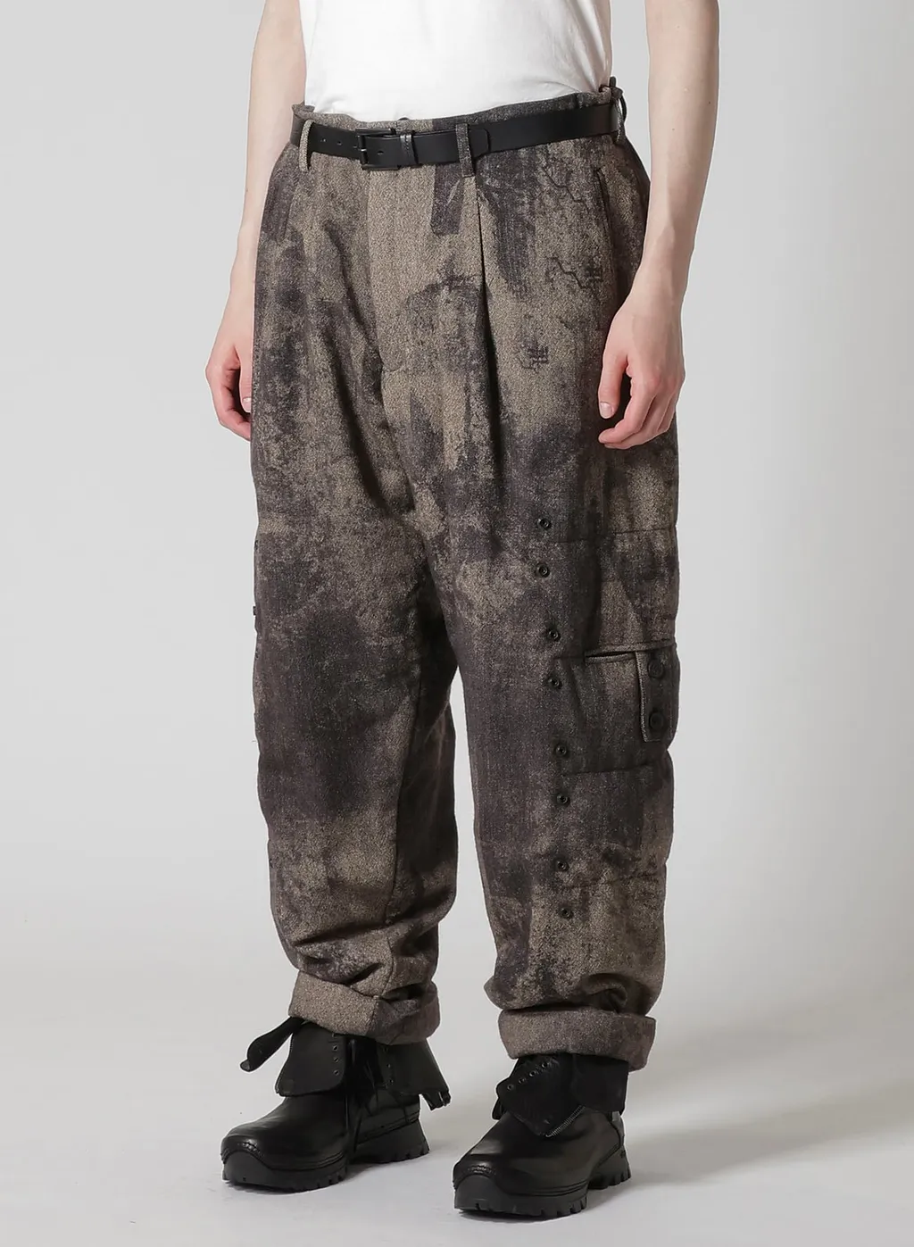 Collage Printed Herringbone Pants