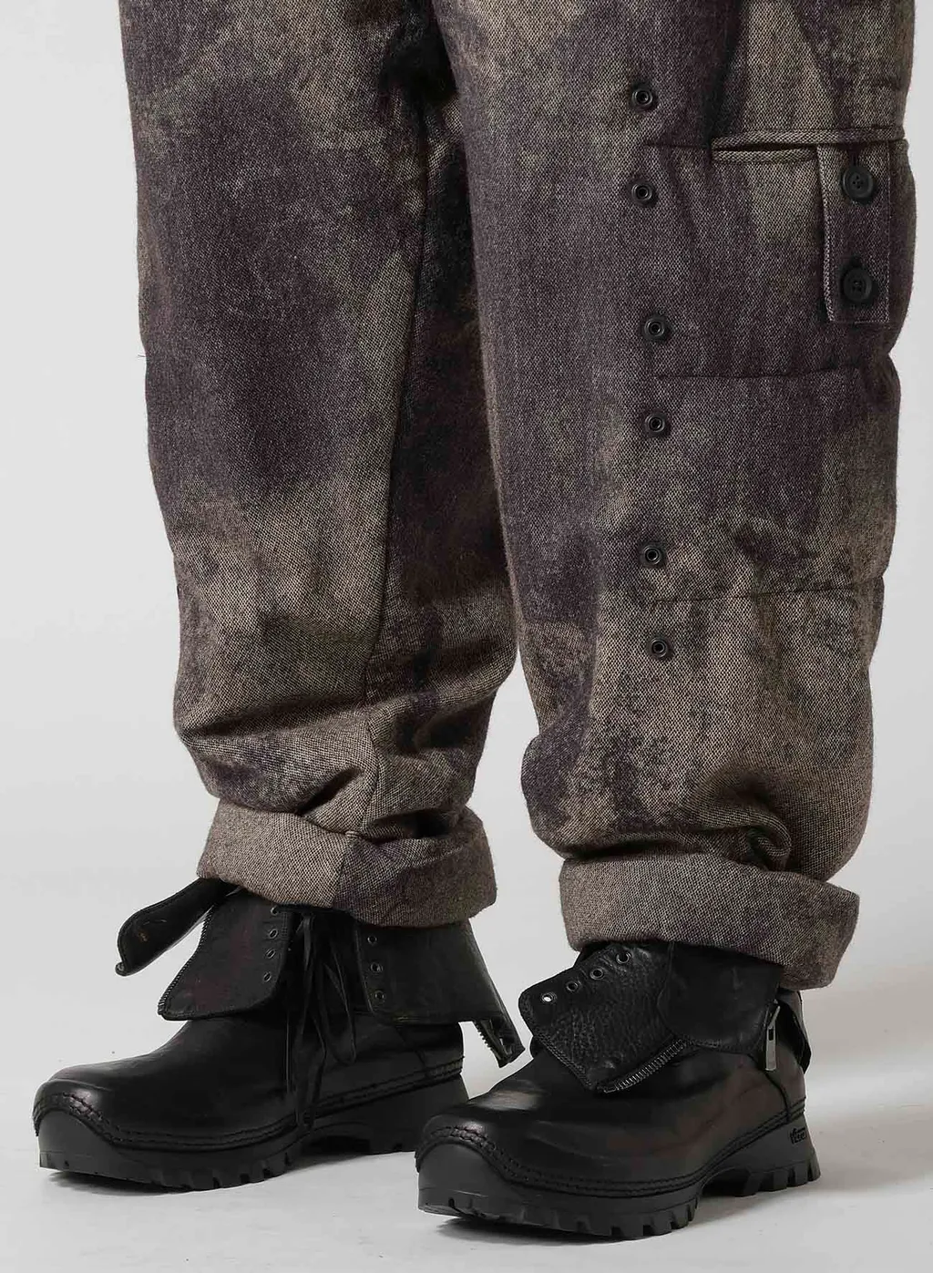 Collage Printed Herringbone Pants