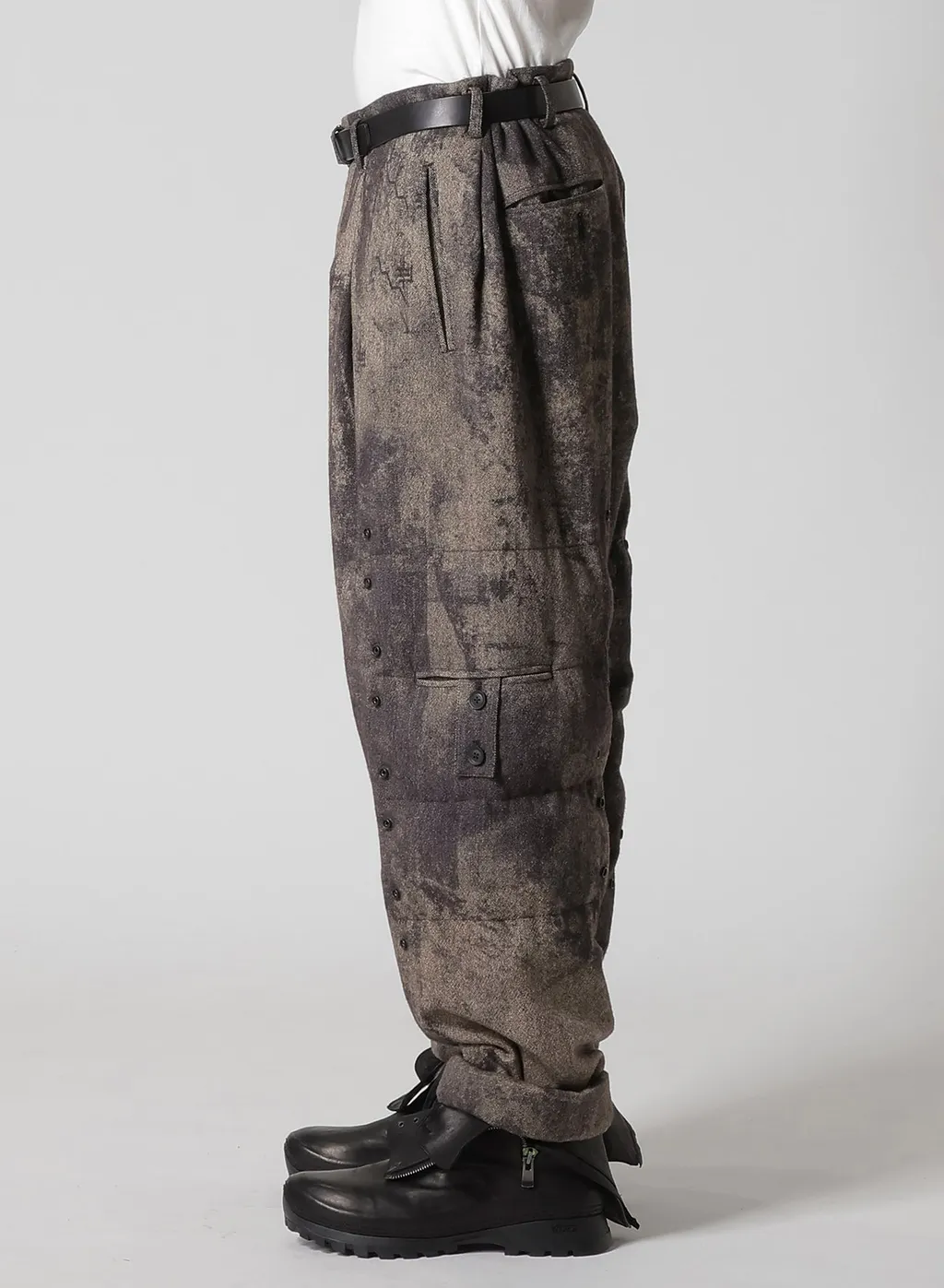 Collage Printed Herringbone Pants