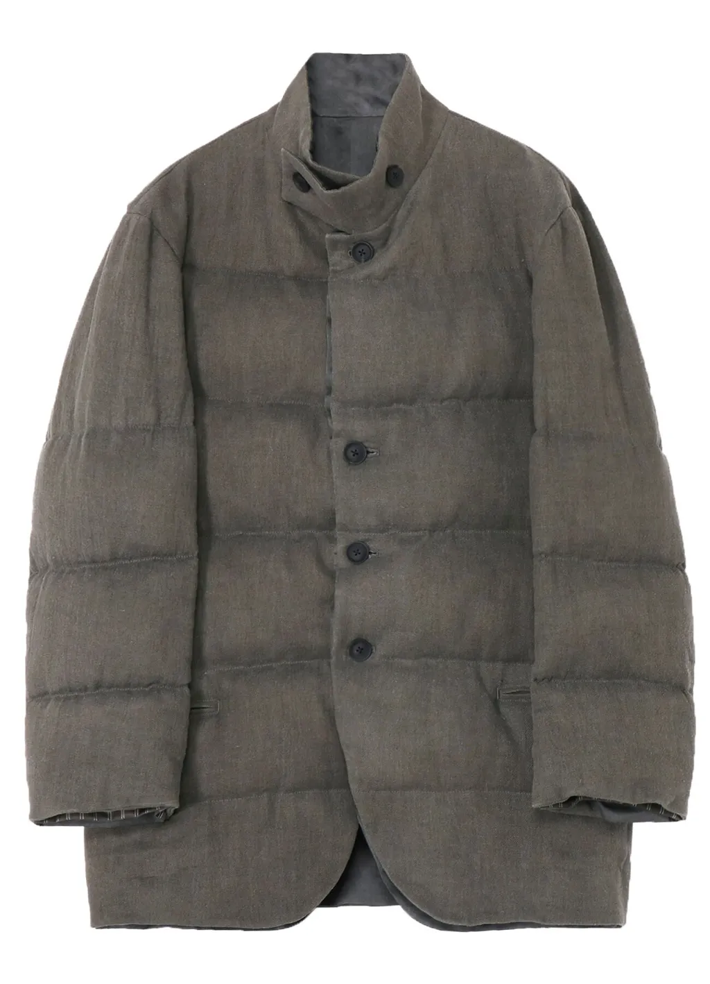 Silk Linen Inked Horizontal Padded Stand Jacket