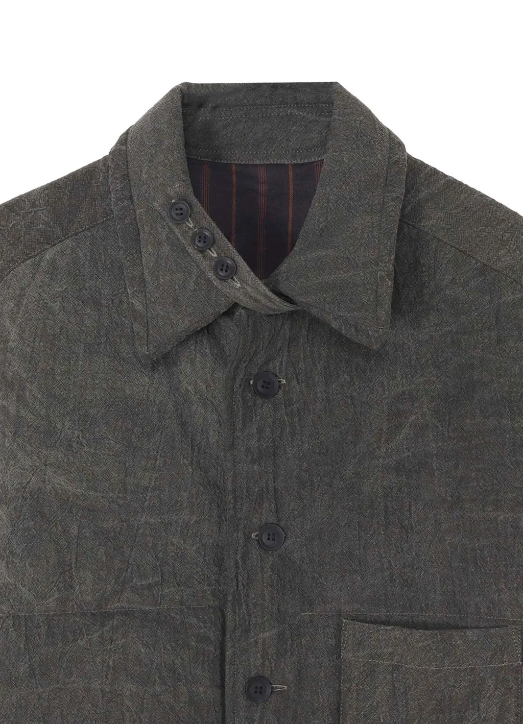 Linen/Cotton Sheeting Gusset Collar Padded Blouse