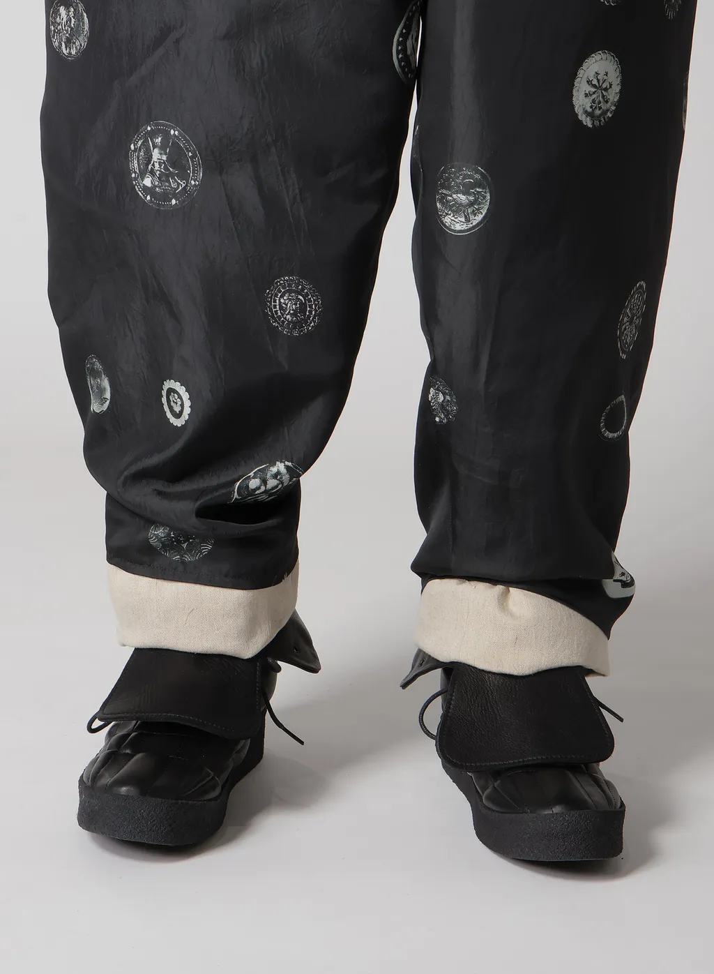 Linen/Cotton Plaid Horizontal Padded Pants
