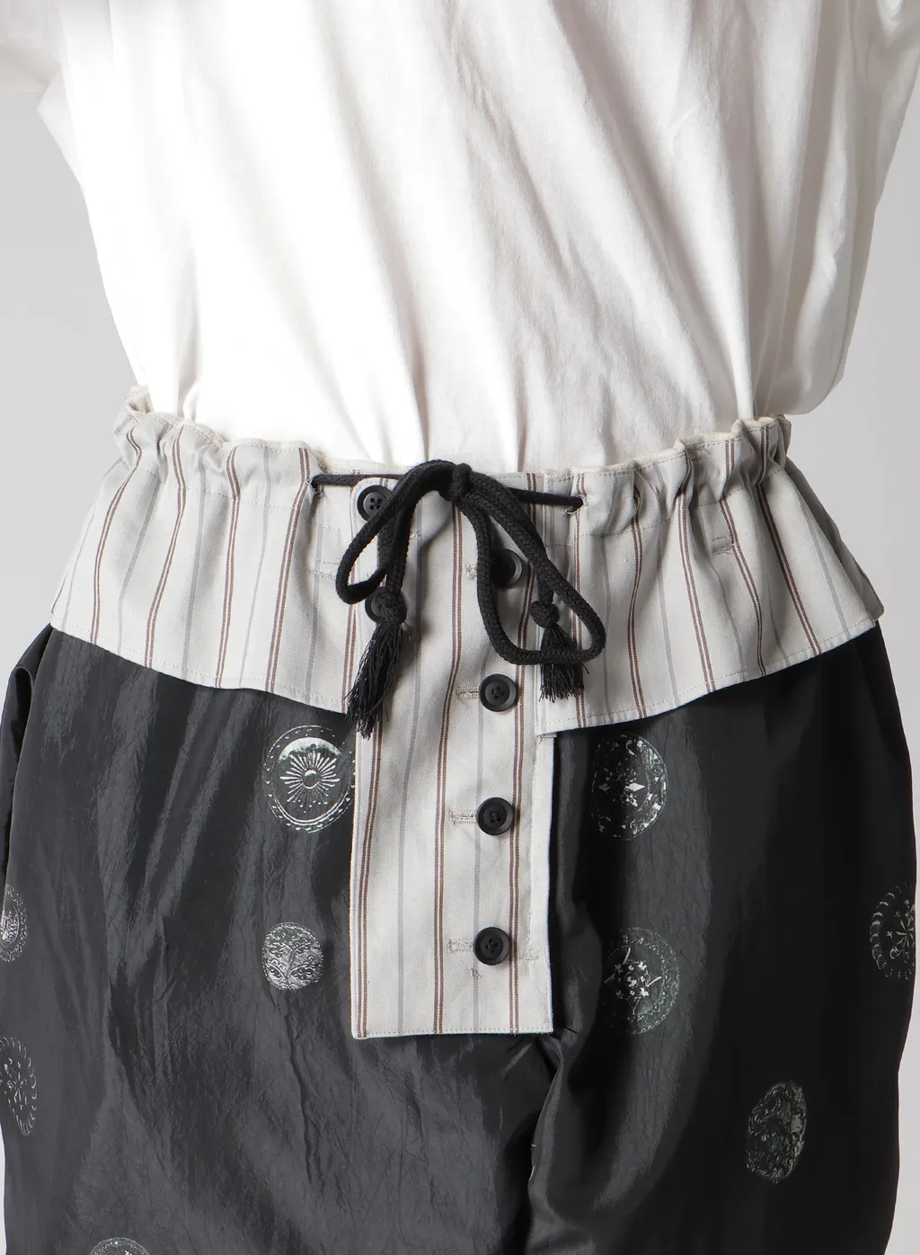 Linen/Cotton Plaid Horizontal Padded Pants