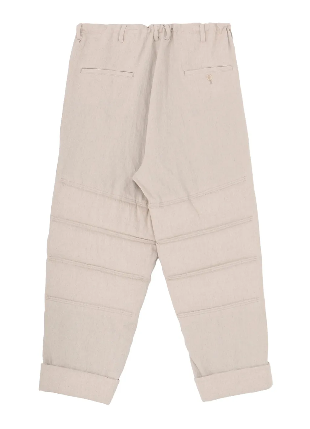 Linen/Cotton Plaid Horizontal Padded Pants