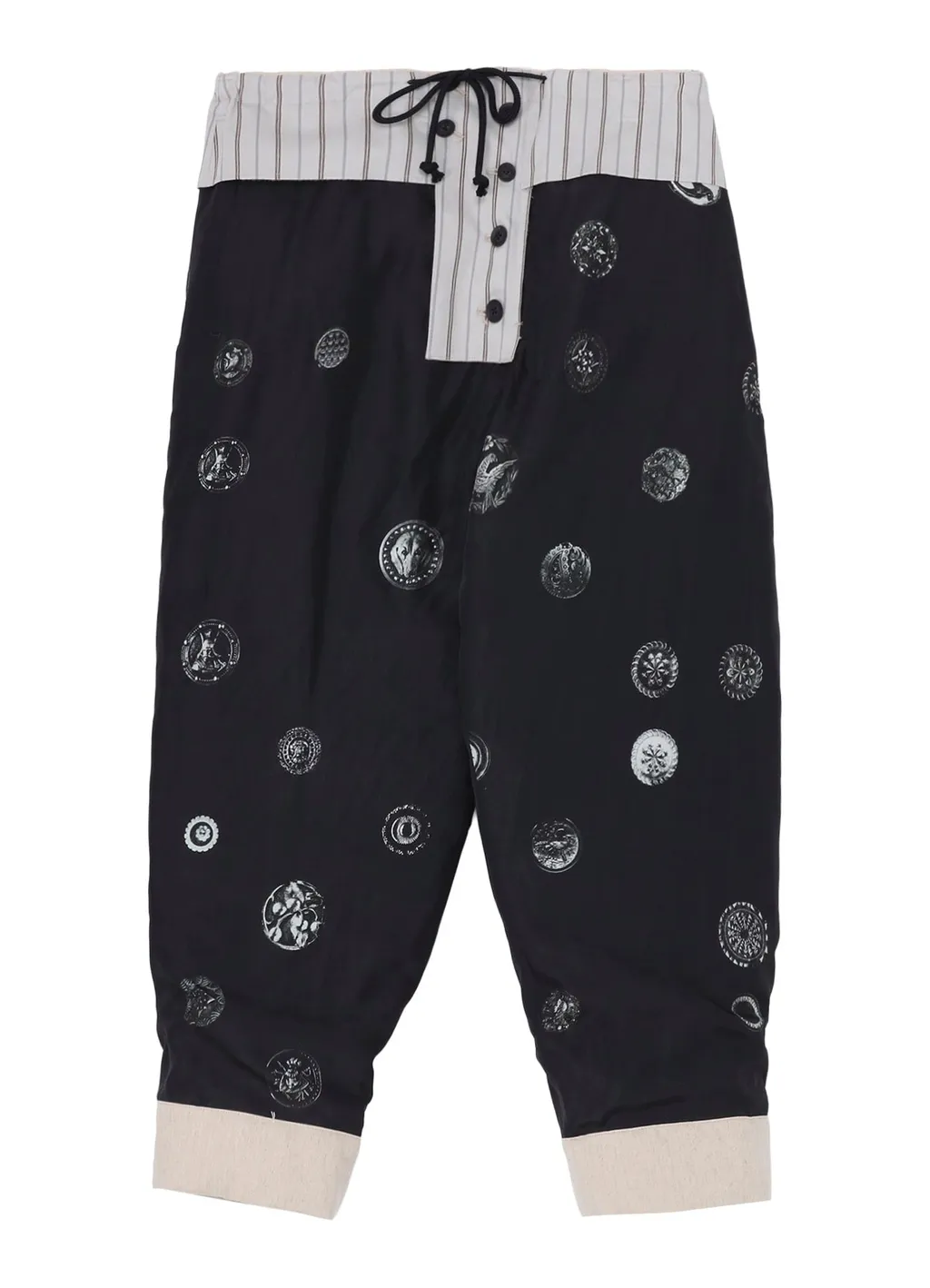 Linen/Cotton Plaid Horizontal Padded Pants