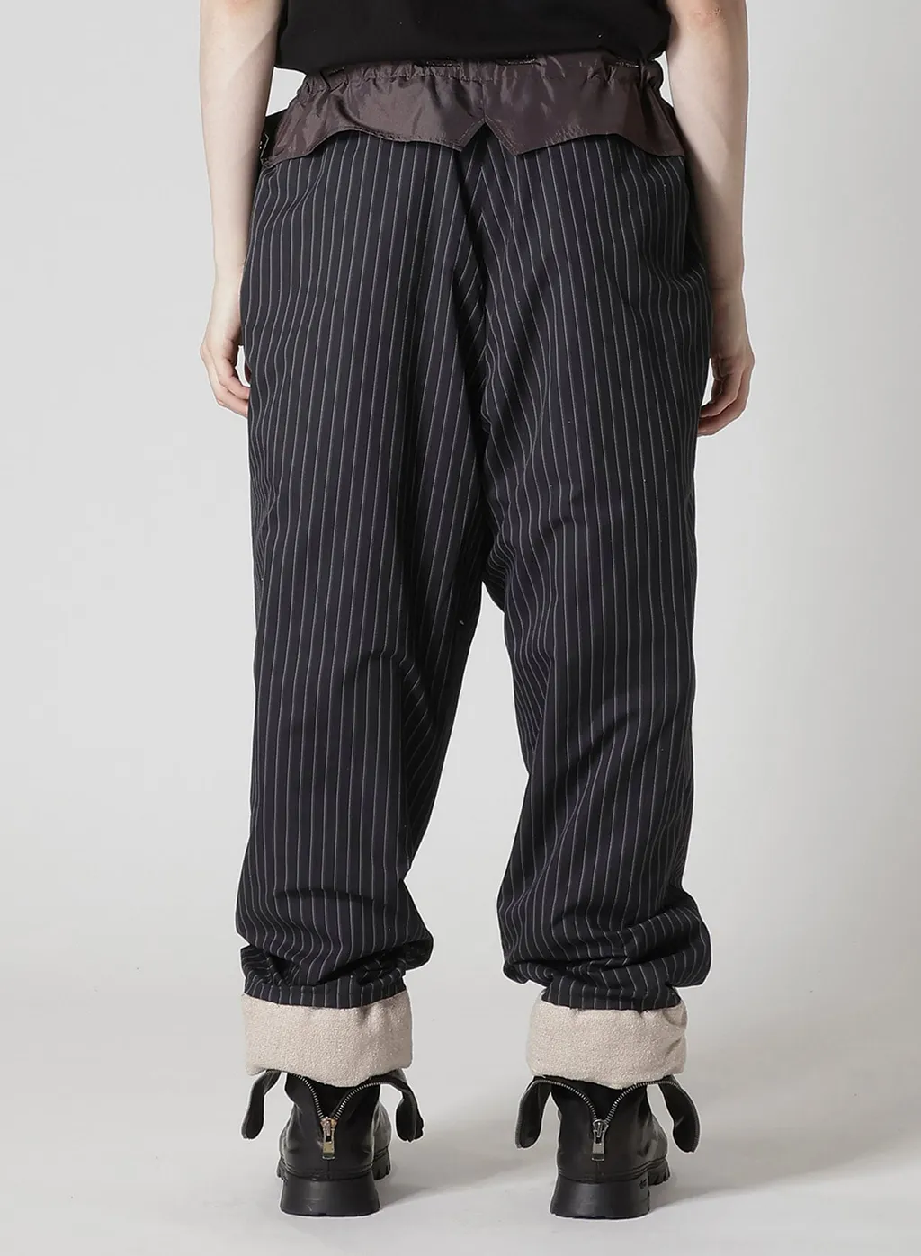Silk Linen Tweed Gusset Pocket Padded Pants
