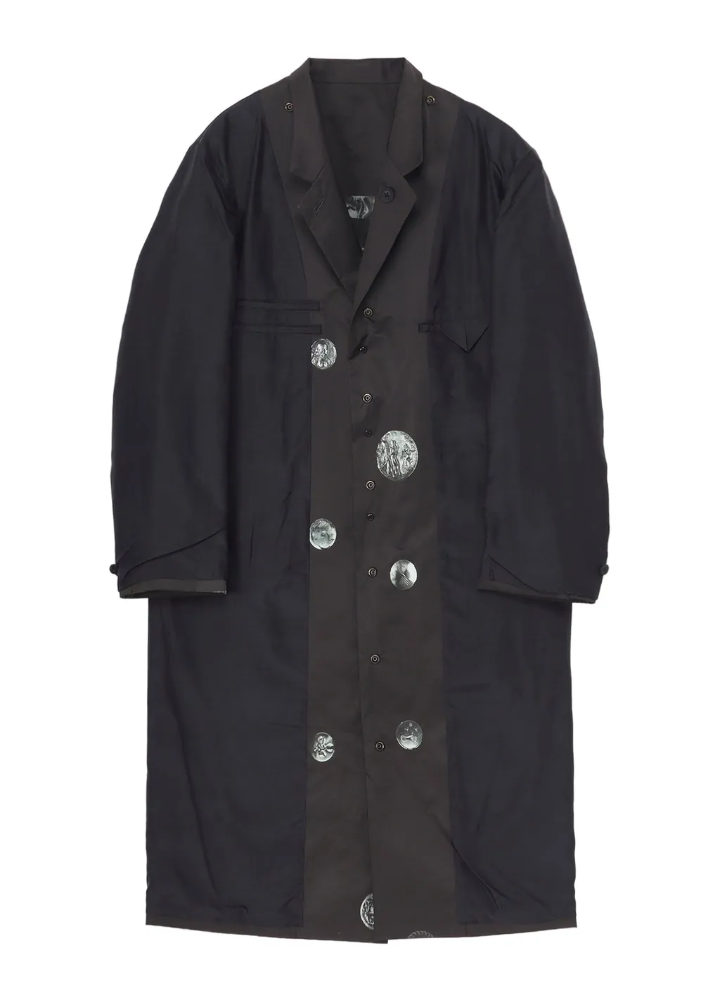 Nude And Button Printed Reversible Jacket