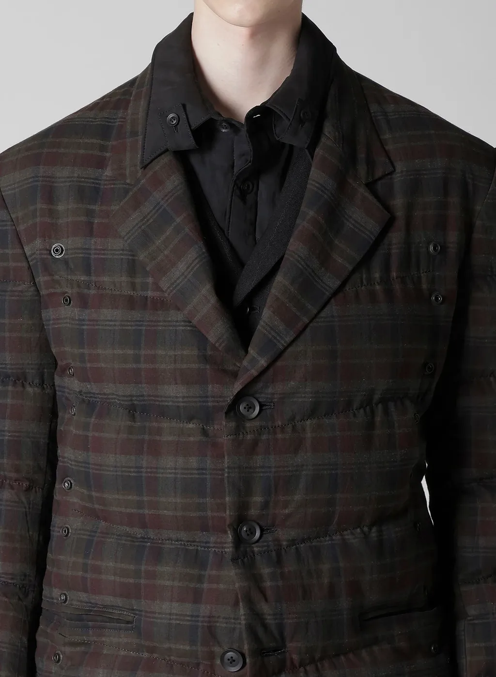Madras Ink 3 Buttons Diagonal Padded Jacket