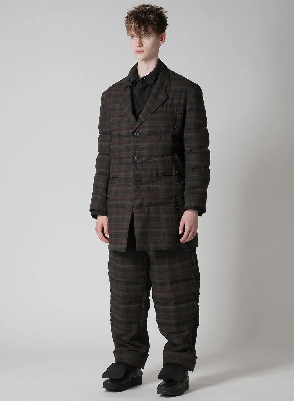 Madras Ink 3 Buttons Diagonal Padded Jacket